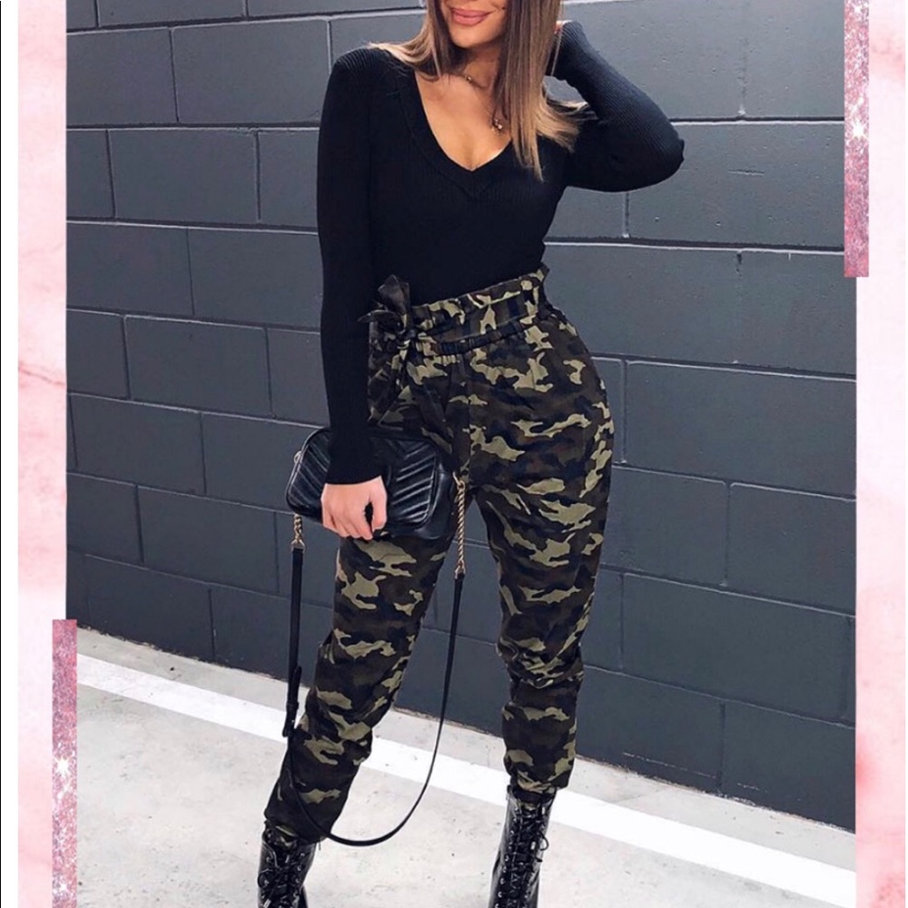 Camo high rise pants